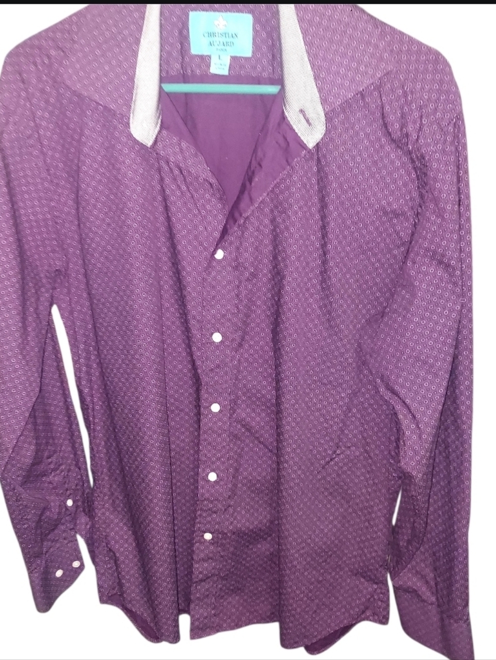 Christian Aujard Mens Long Sleeve Print Button Down